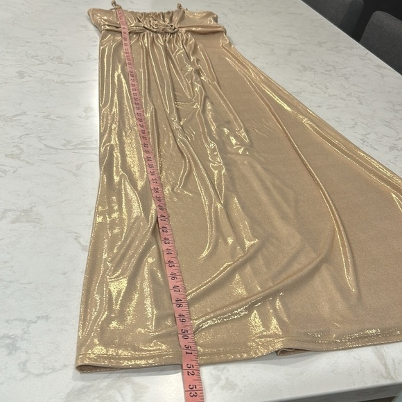 Jessica McClintock Vintage Elegant Gold Shimmer Evening Dress Gown Made in USA - Picture 14 of 16